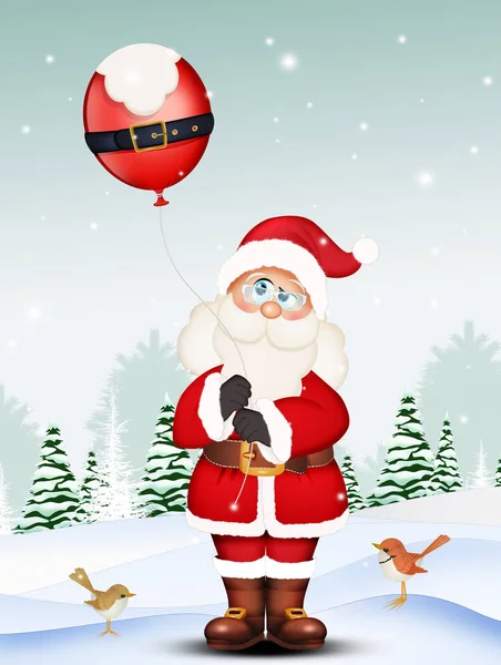 Babbo Natale Con Palloncini Natale — Foto Stock