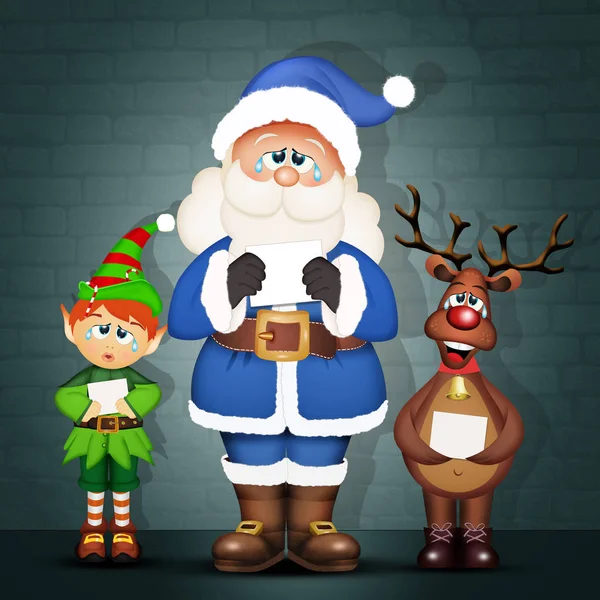 Weihnachtsmann Und Seine Freunde Gefängnis — Stockfoto