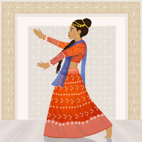 Ilustração Dança Tradicional Indiana — Fotografia de Stock