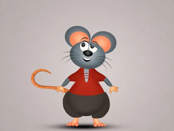 Ilustracja Zabawny Szczur — Zdjęcie stockowe