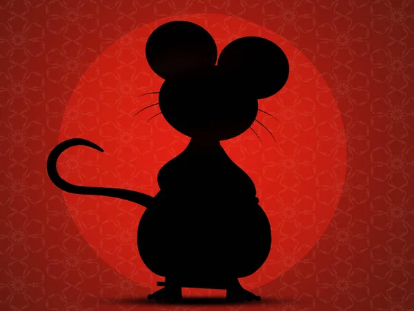 Illustration Der Silhouette Der Ratte — Stockfoto