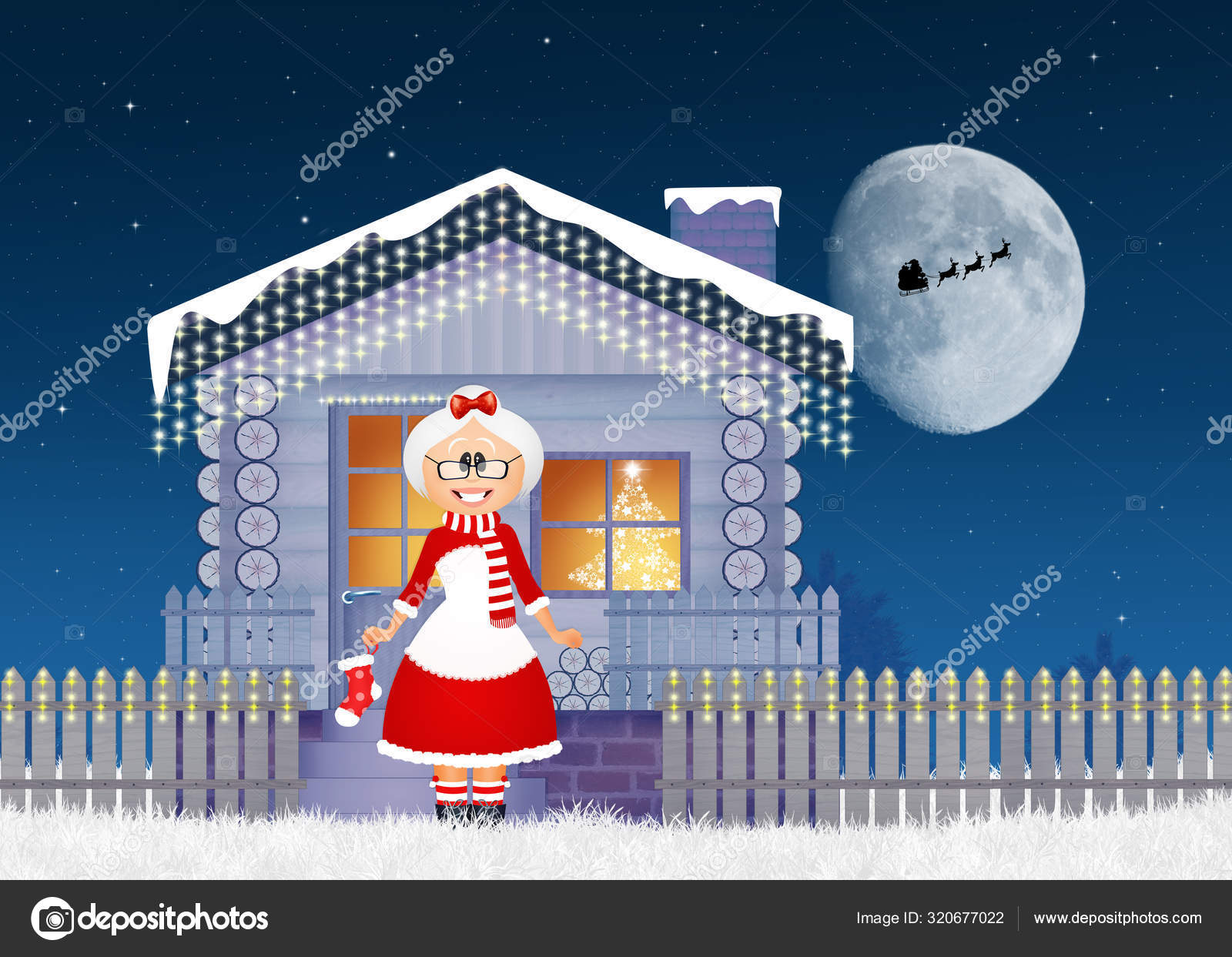 クリスマスの家のイラスト ストック写真 C Adrenalina
