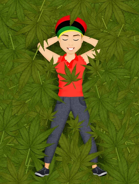 Ilustración Marihuana Cultivada Por Hombre — Foto de Stock