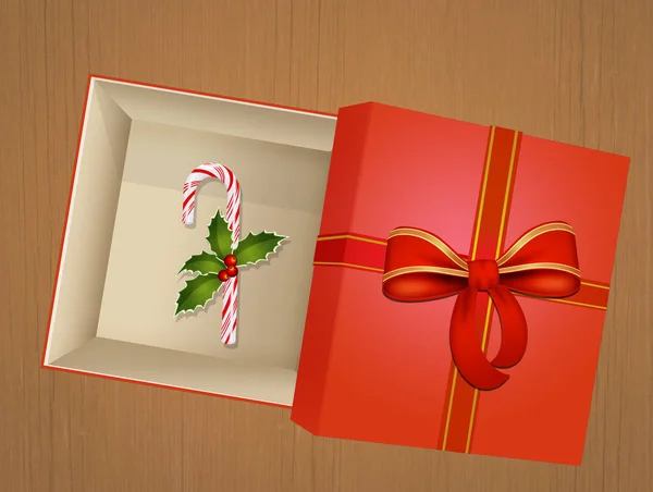 Candy Cane Christmas Box — Stock Photo, Image