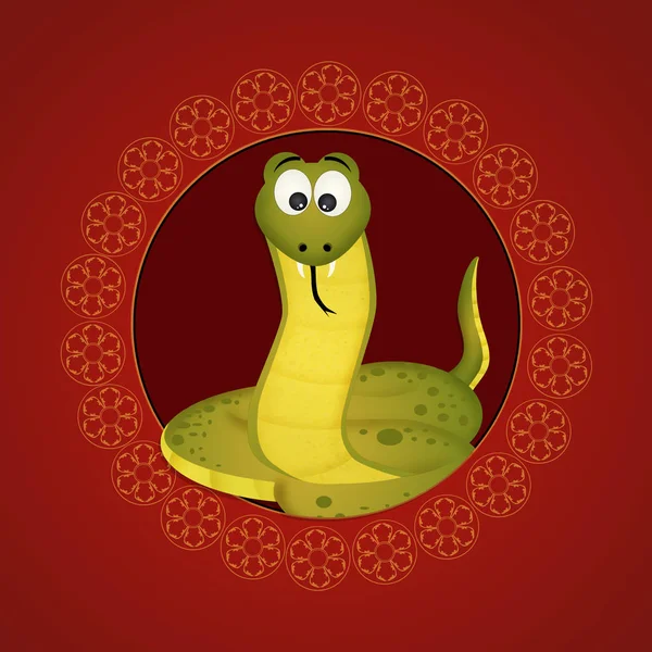 Schlangensymbol Für Chinesisches Horoskop — Stockfoto