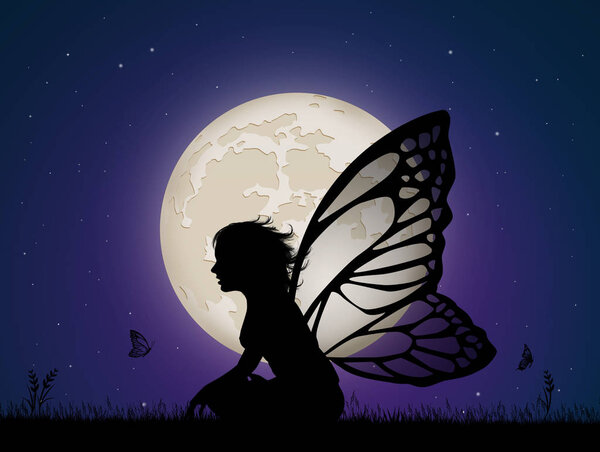 fairy in the moonlight