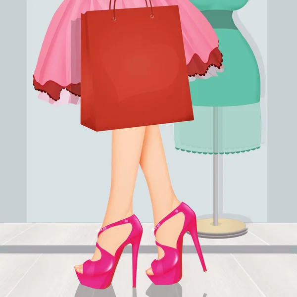 Donna Con Shopping Bag — Foto Stock