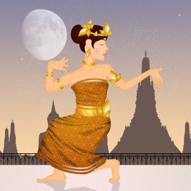 Doğu Endonezya dansları illüstrasyon