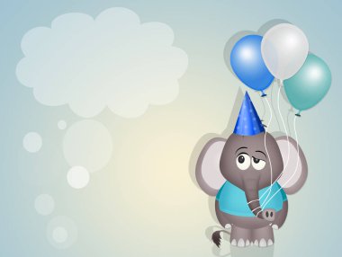 Balonlu bebek fille doğum günü partisi için komik bir davet.