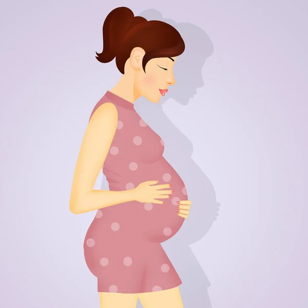 Ilustrace Mladé Těhotné Ženy — Stock fotografie