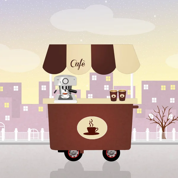 Illustration Caf Cart — 스톡 사진