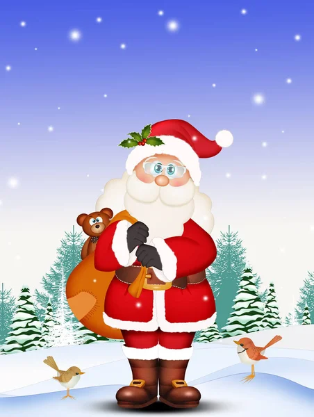 Смешной Санта Клаус Рождественскими Подарками — стоковое фото