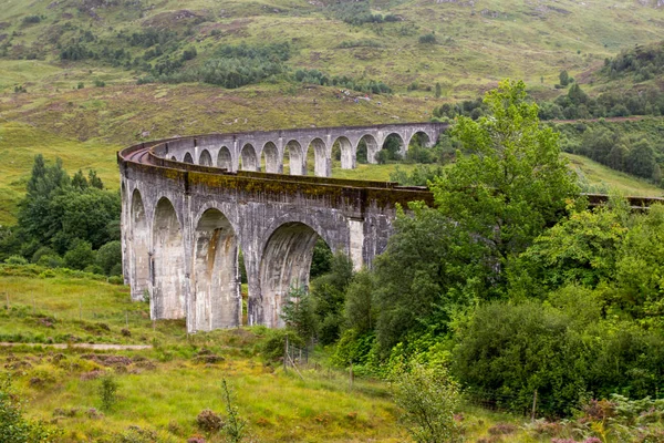 Glenfinnan Berömd Viadukt Skottland Platsen Användes Harry Potter — Stockfoto