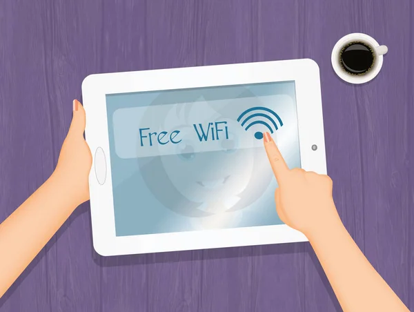 Ilustración Wifi Gratuito Tableta — Foto de Stock