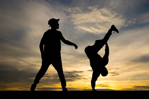 Illustrazione Performer Breakdance Tramonto — Foto Stock