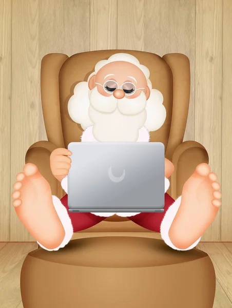 Ilustracja Santa Claus Technologii — Zdjęcie stockowe
