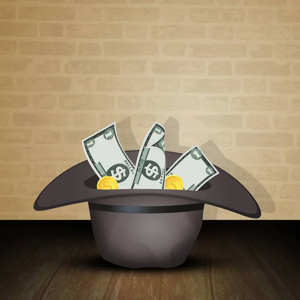 Illustration Money Charity Hat — Stock Photo, Image