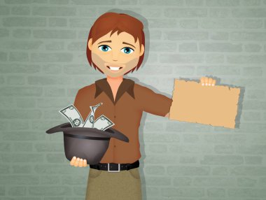 Hayır kurumu için soran serseri çizimi