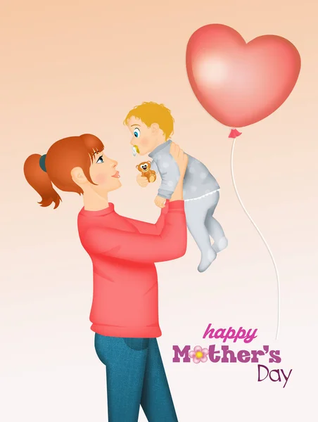 Απεικόνιση Της Κάρτας Ημέρας Της Μητέρας — Φωτογραφία Αρχείου
