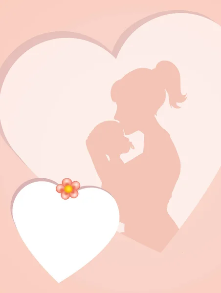 Mother Baby Heart Frame — Stock Photo, Image