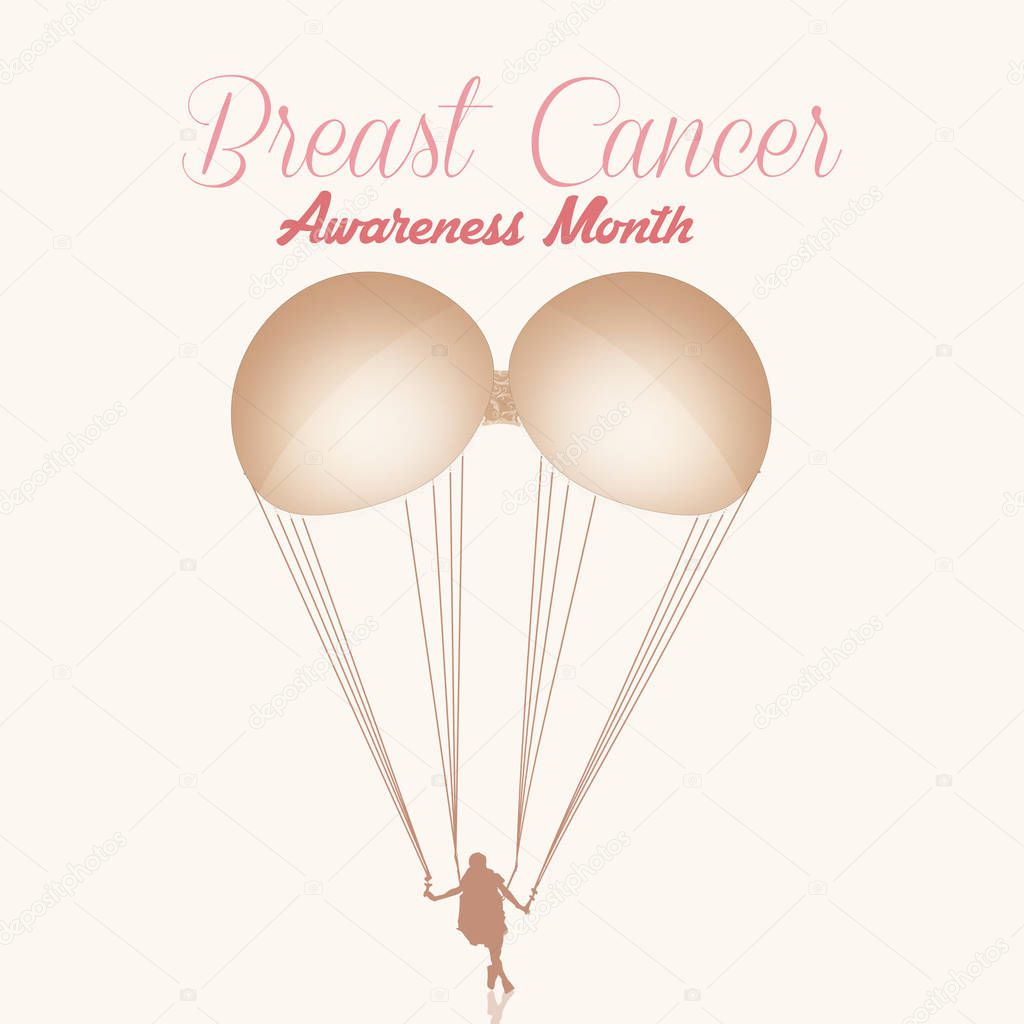 illustration of Breast Cancer postcard