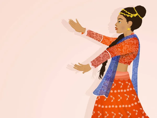 Ілюстрація Індійського Боллівудського Танцю — стокове фото