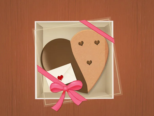 Biscuit Chocolat Forme Cœur Pour Saint Valentin — Photo