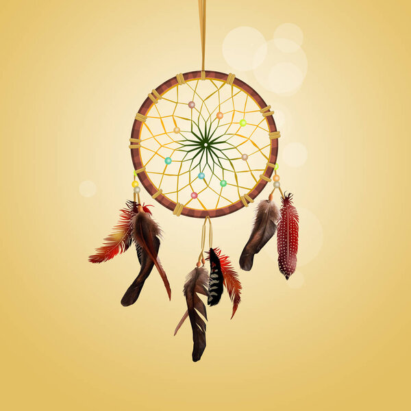 illustration of dream catcher hanging