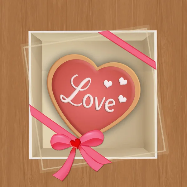 Ilustração Biscoito Forma Coração Para Dia Dos Namorados — Fotografia de Stock
