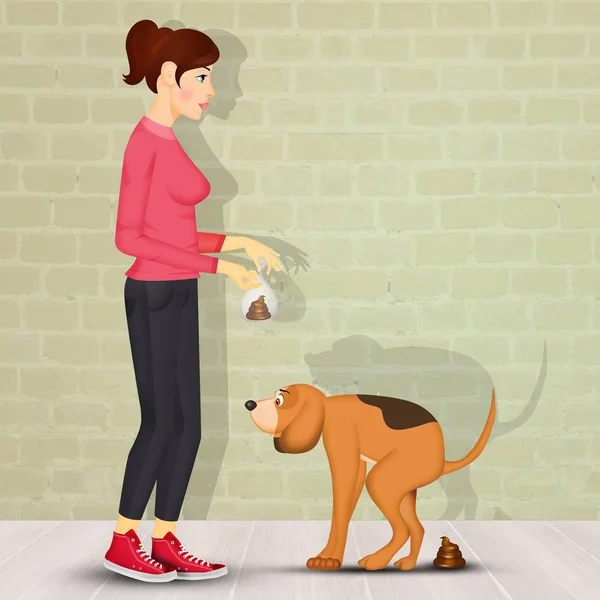 Ilustracja Odbioru Poop Psa — Zdjęcie stockowe