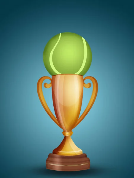 Tennis Ball Golden Cup — Stock Photo, Image