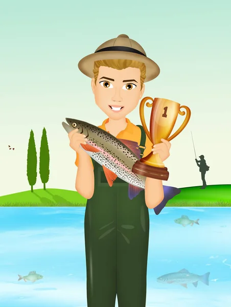 Illustrazione Della Competizione Pesca — Foto Stock