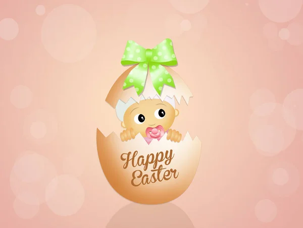 Ilustración Bebé Huevo Pascua —  Fotos de Stock