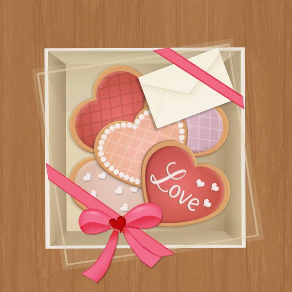Galletas Forma Corazón Para Día San Valentín — Foto de Stock