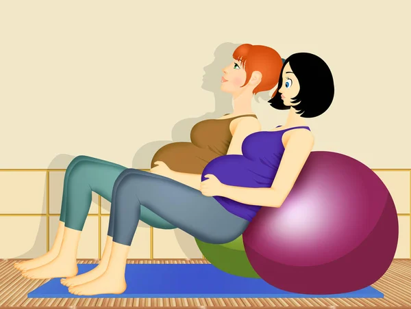 Yoga Class Women Maternity Leave — Stock Photo, Image
