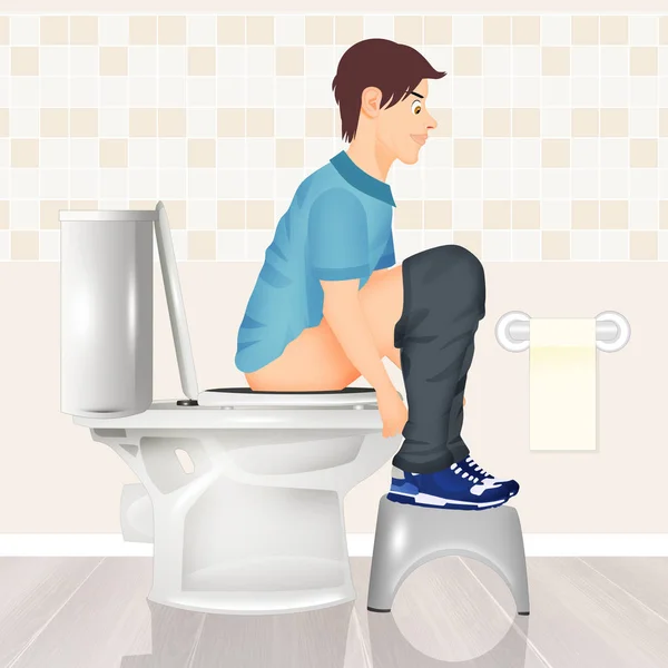 Richtige Körperhaltung Auf Der Toilette — Stockfoto