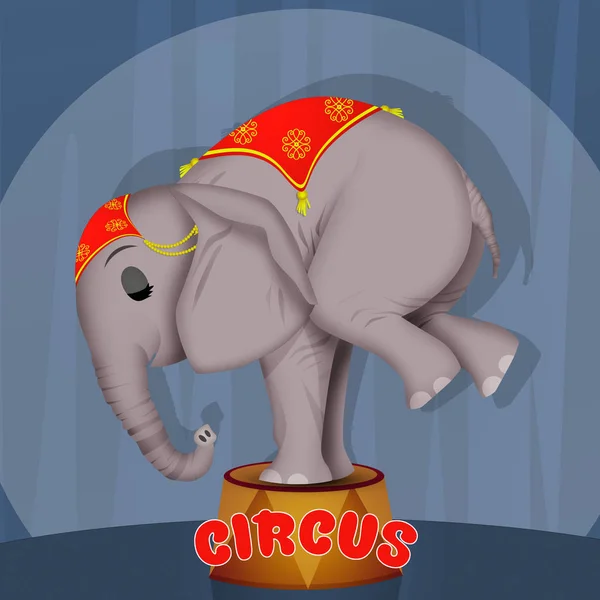 Ilustración Divertida Del Elefante Circo —  Fotos de Stock