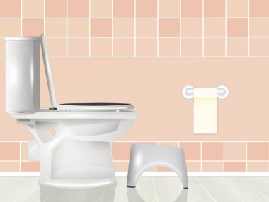 Tuvalet ve çömelmiş lazımlığın çizimi