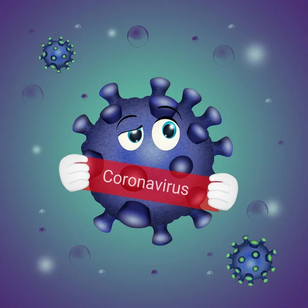 Мила Ілюстрація Респіраторного Інфекційного Коронавірусу — стокове фото