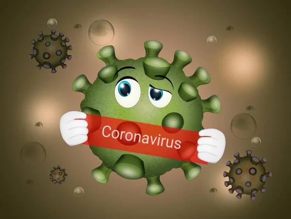 Мила Ілюстрація Респіраторного Інфекційного Коронавірусу — стокове фото