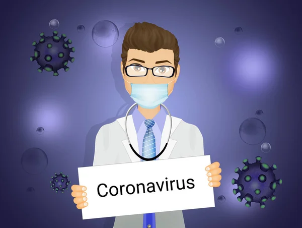 Doktor Koronavirüsle Mücadele Ediyor — Stok fotoğraf