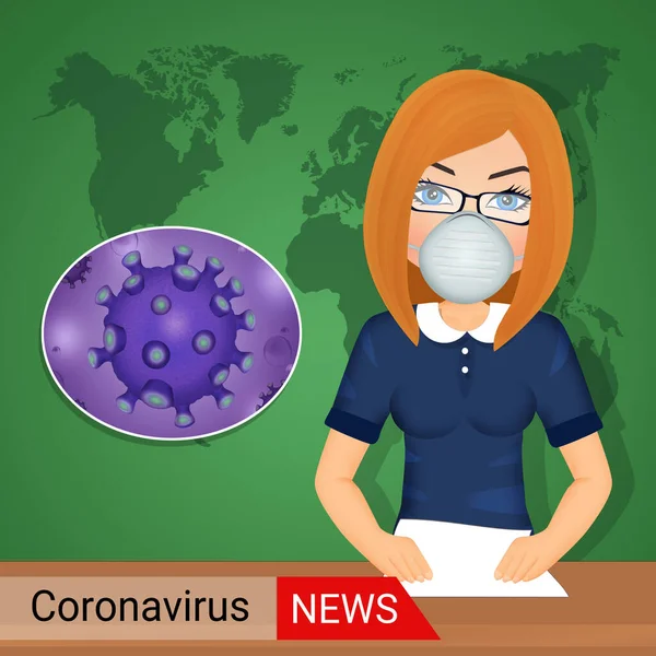 Ілюстрація Інформаційного Бюлетеня Про Коронавірус — стокове фото