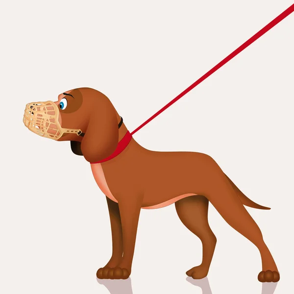 Illustration Hund Med Mynning — Stockfoto