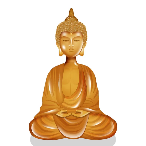 Ilustración Estatua Oro Del Buddha — Foto de Stock