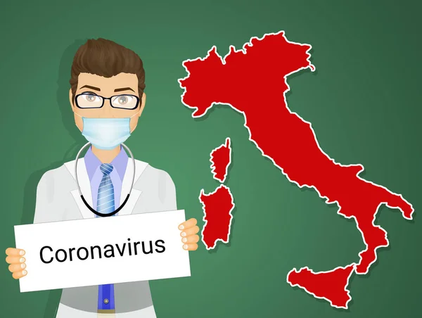Ілюстрація Італії Червона Зона Коронавірусу — стокове фото