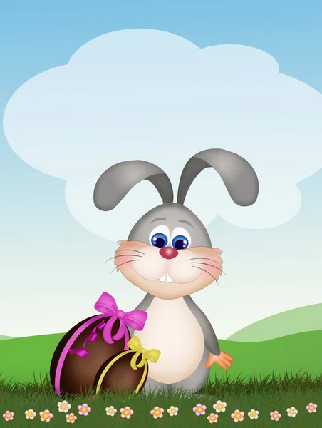 Pěkná Ilustrace Velikonočního Zajíčka — Stock fotografie