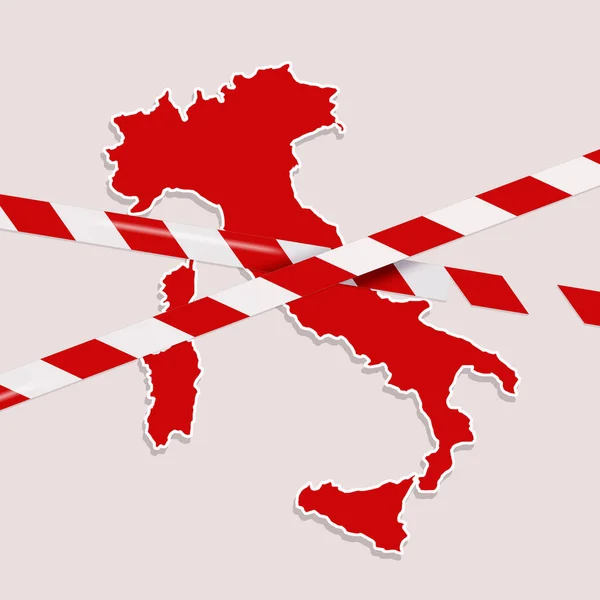 Italie Est Une Zone Rouge Pour Coronavirus — Photo