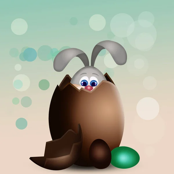 Зайчик Шоколадном Яйце — стоковое фото