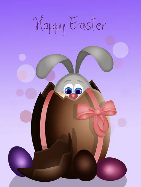 Boldog Húsvéti Képeslap Illusztrációja — Stock Fotó
