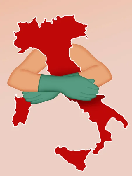 hug to Italy at the time of the coronavirus